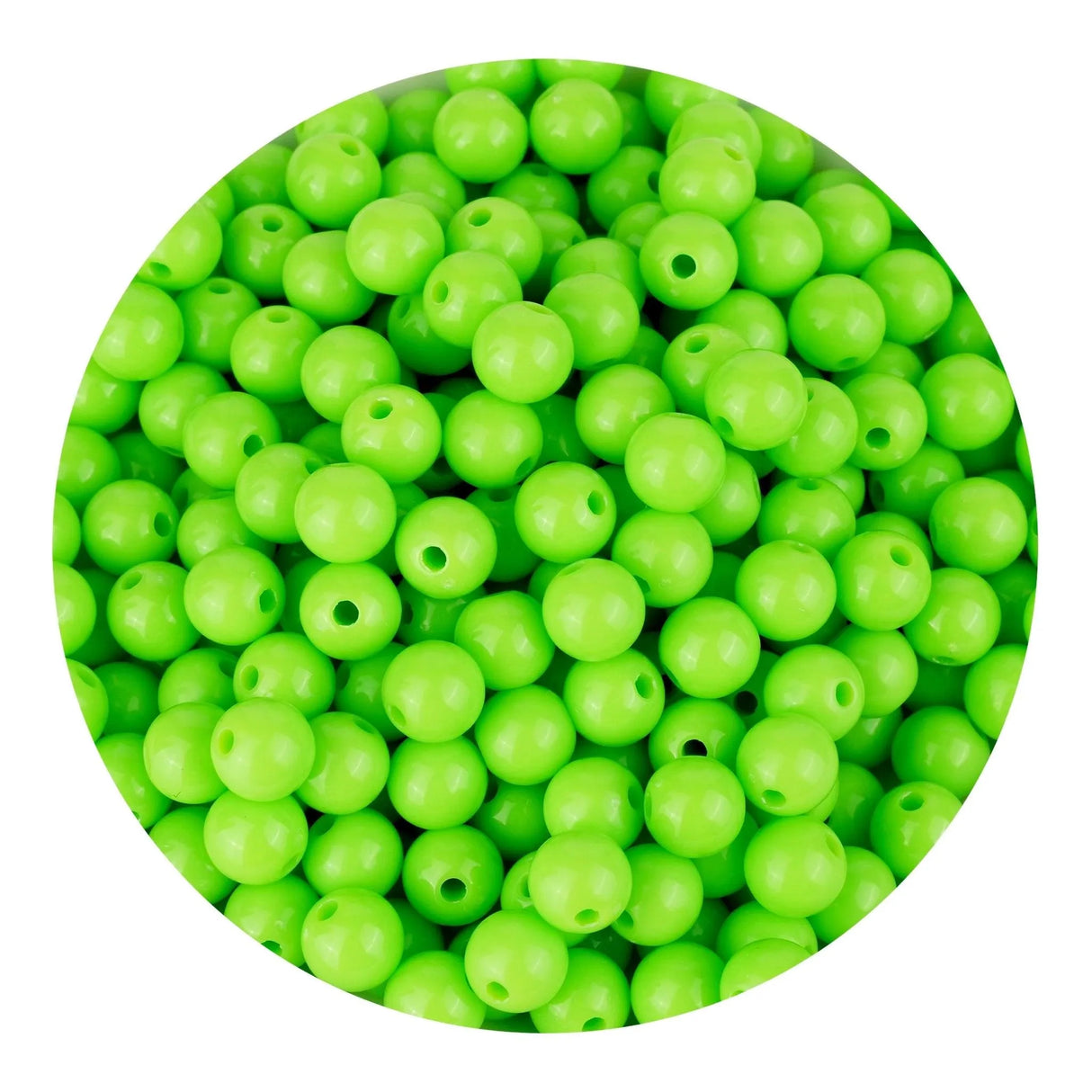 Acrylic Round String Beads - Lime - 925 Beads 6mm