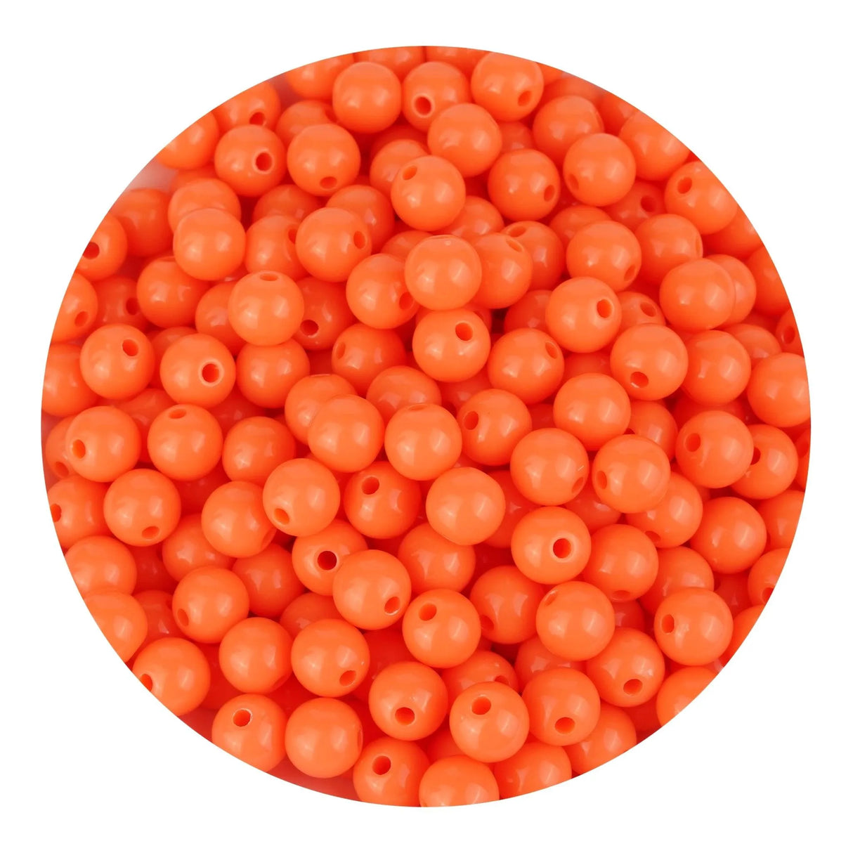 Acrylic Round String Beads - Orange - 925 Beads 6mm