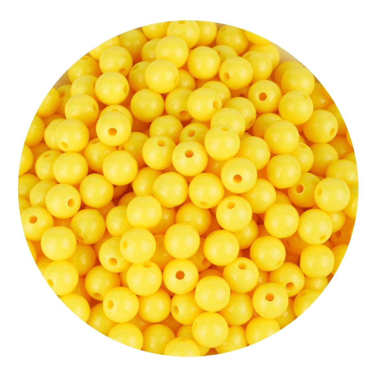 Acrylic Round String Beads - Yellow (925 Beads - 6mm)