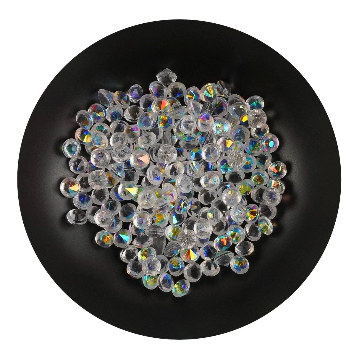 Acrylic Solid Beads - Iridescent Clear (5 Beads - 3mm)