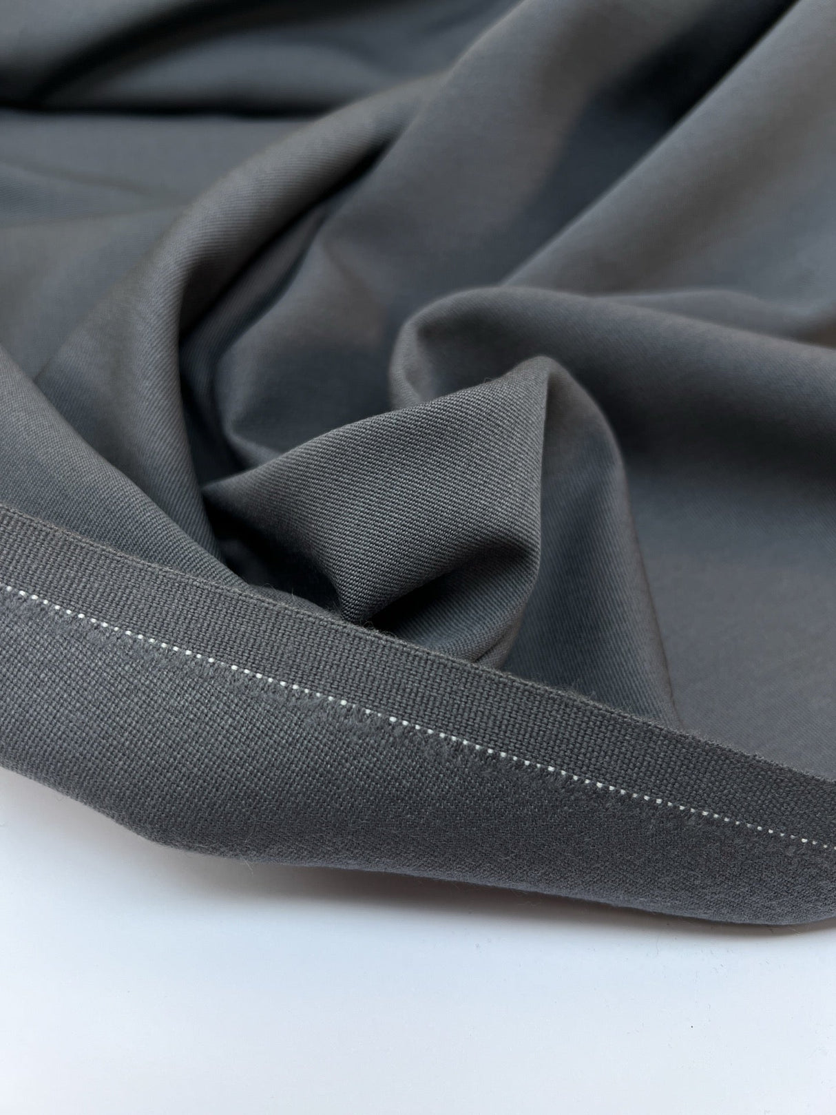 Wool Polyester Rep Weave Gray