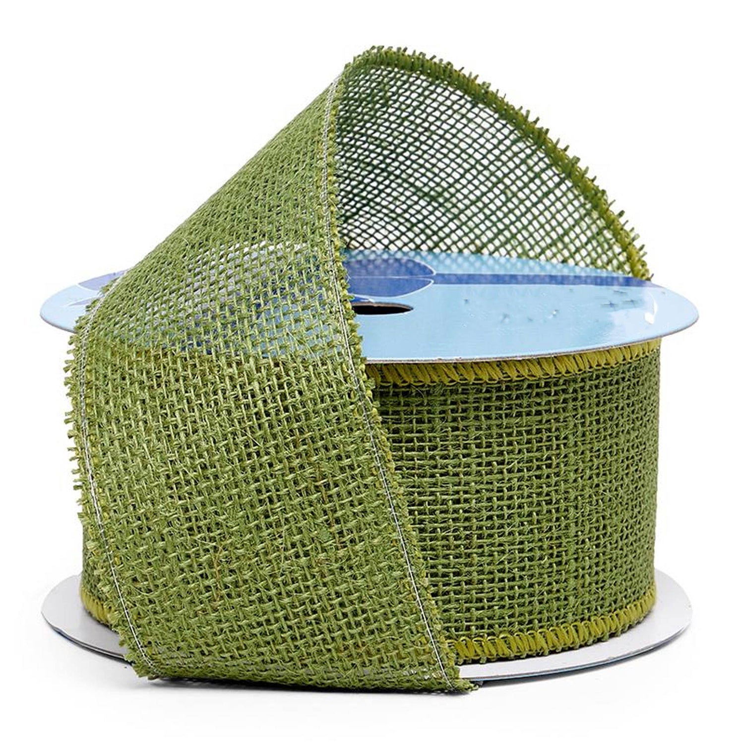 Burlap Wired Ribbon 2 1/2 '' X 10 yd Moss Green Color 1 / ROLL