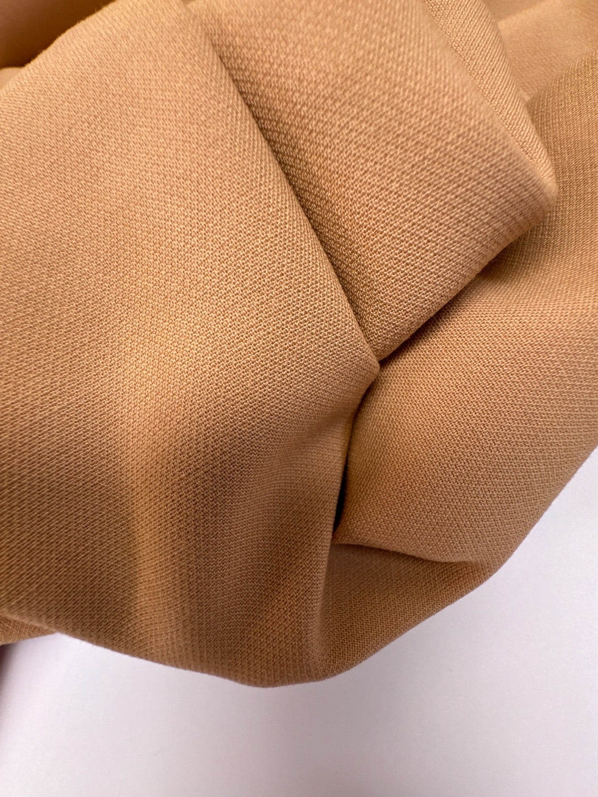 Beige Polyester Viscose Elastane Crepe