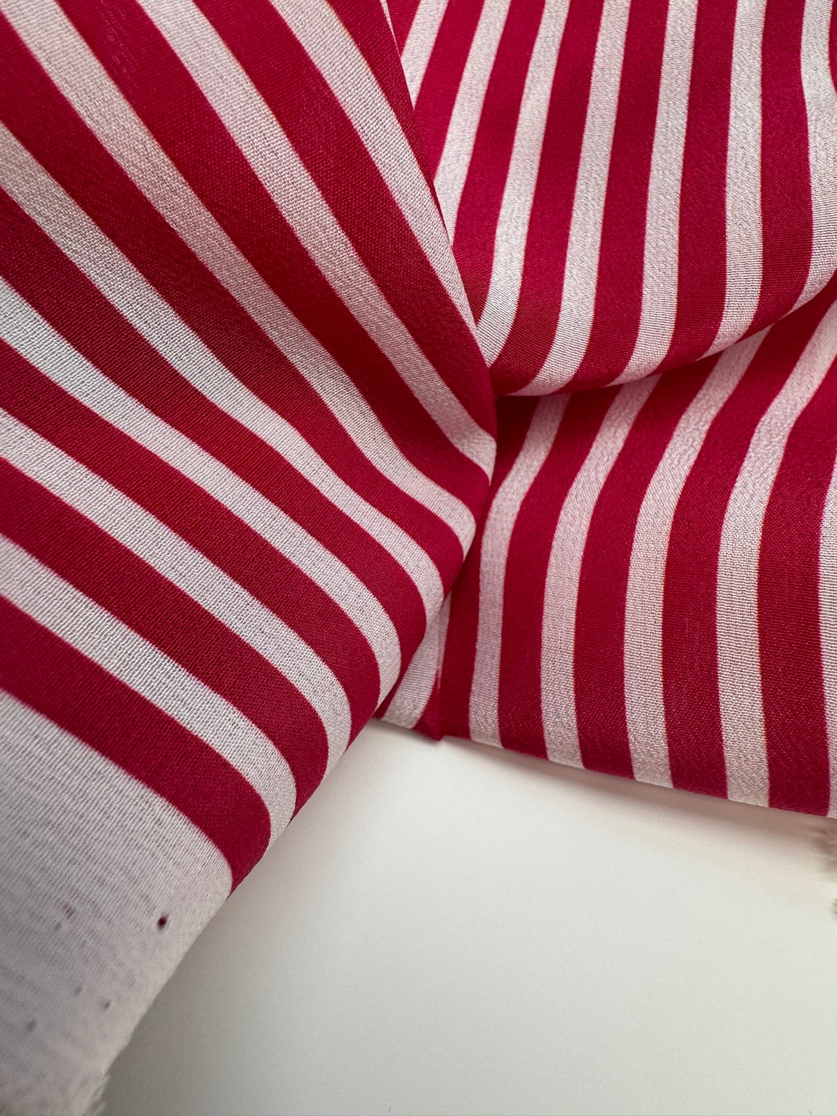 Silk Crepe Pink Striped
