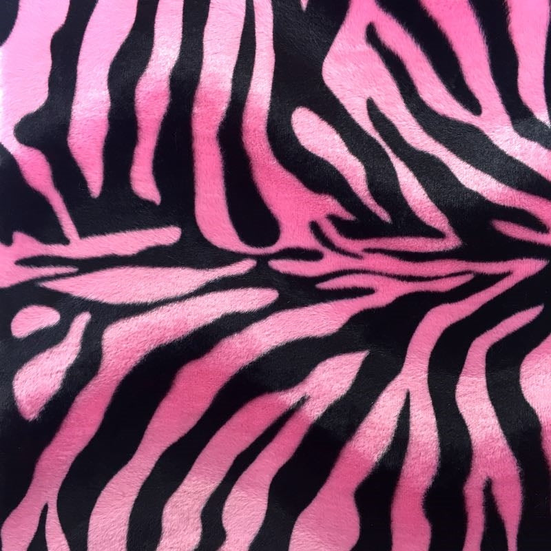 Faux Fur Fabric Big Zebra Print Velboa