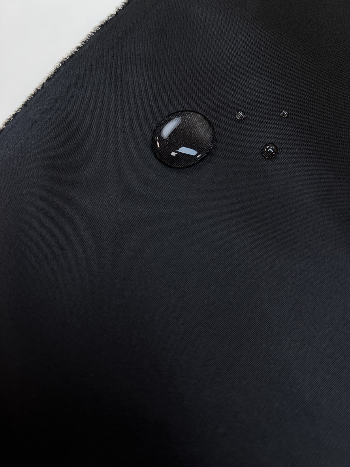 Black Water-Repellent Polyester Fabric