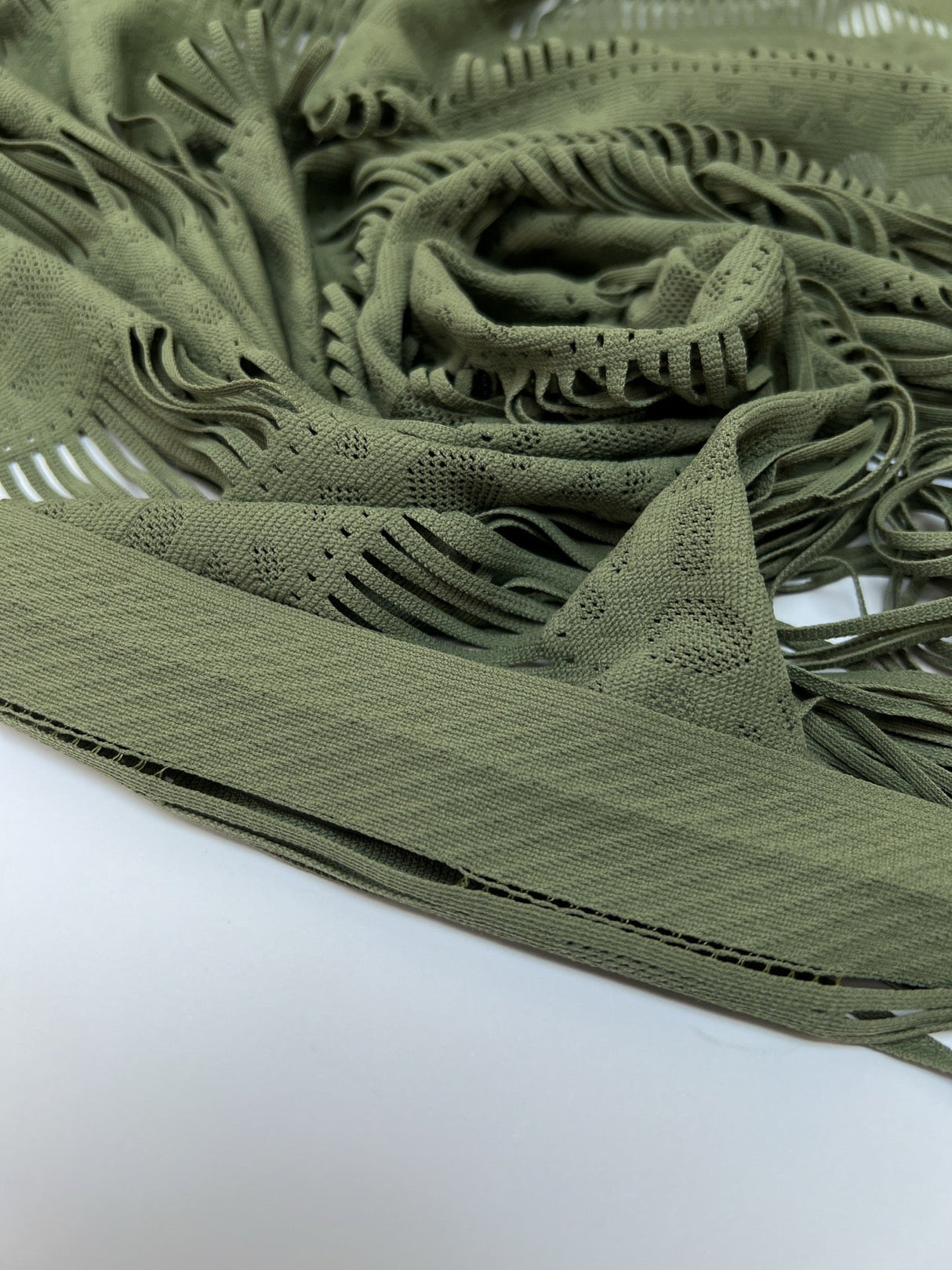 Polyamide Knitted Green Panel Print