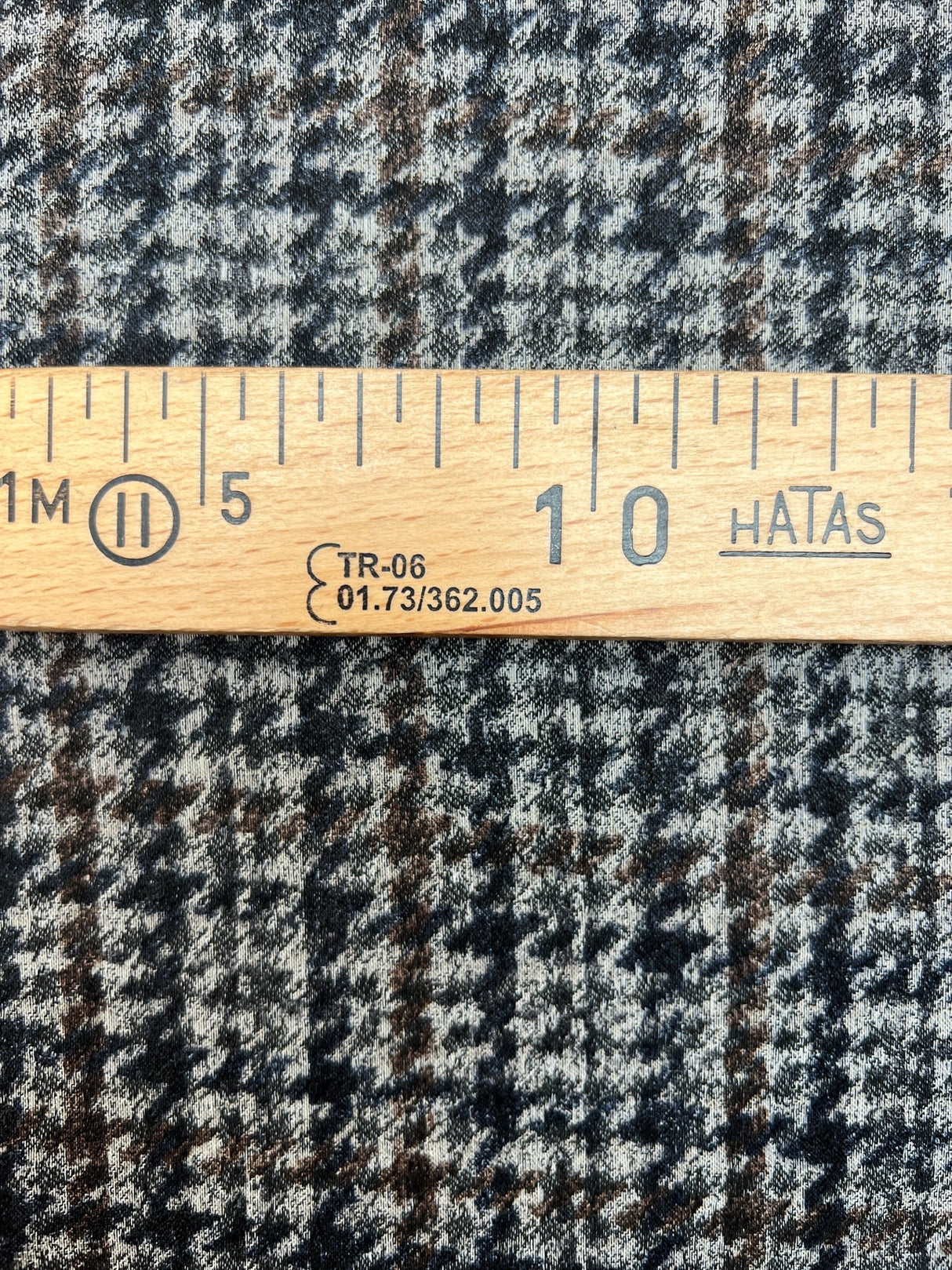 Polyester Houndstooth Fabric Grey Brown
