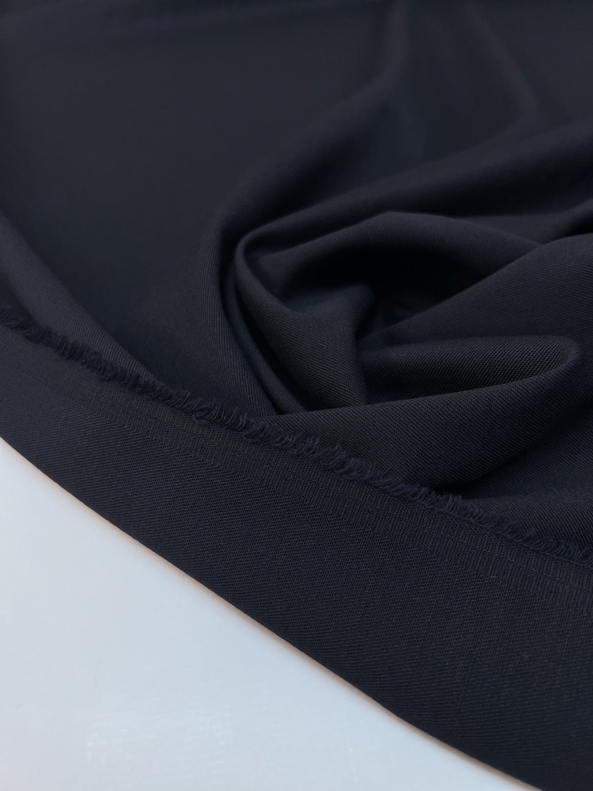 Blue Wool Stretch Twill Fabric
