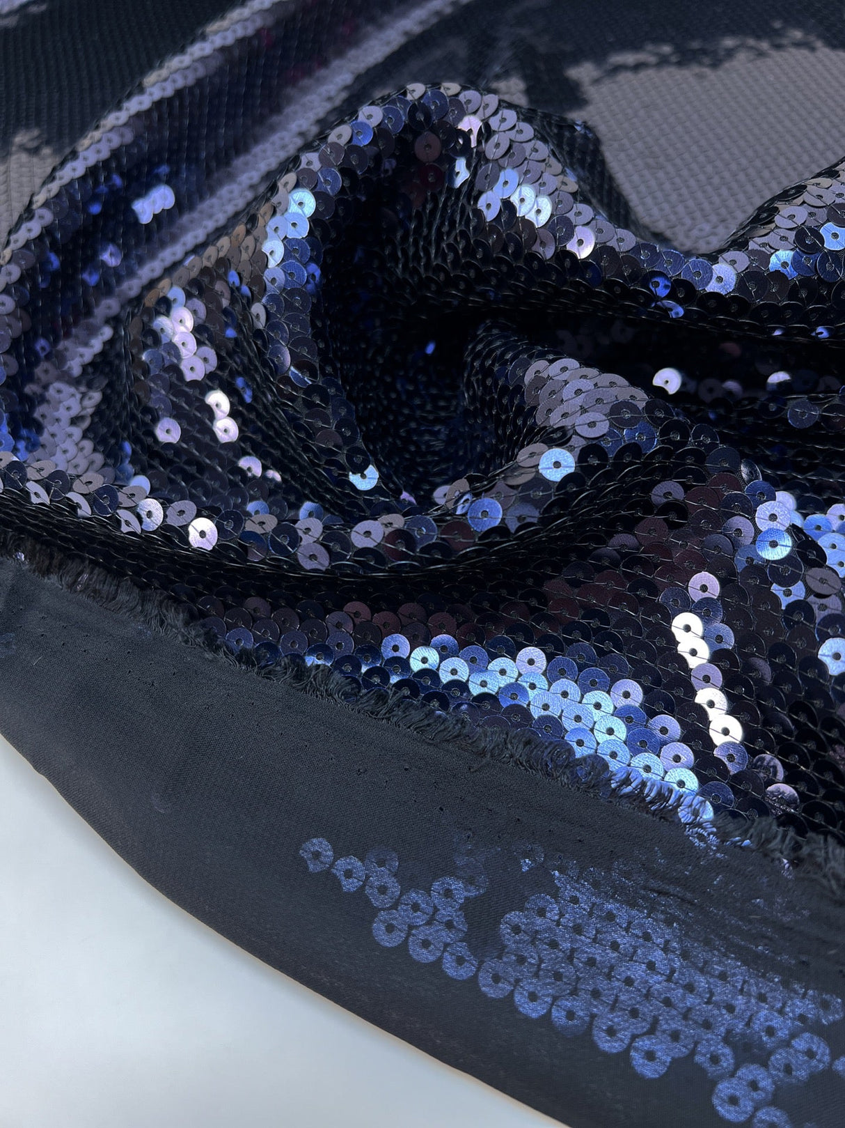 Purple Polyamide Crepe with Sequins