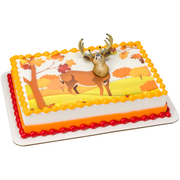 Deer Head Magnet Cake Decoration, Magnetic 1 Piece Cake Topper for Birthday Hunting