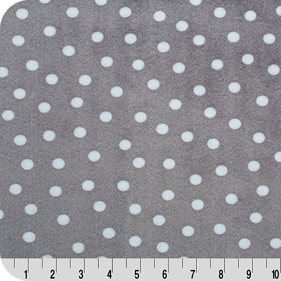 Minky Fabric Dots Cuddle Graphite Alotta 58"-60"