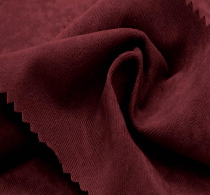 Alova Suede Polyester Fabric - Burgundy, Velvety Feel, 58/60" Width