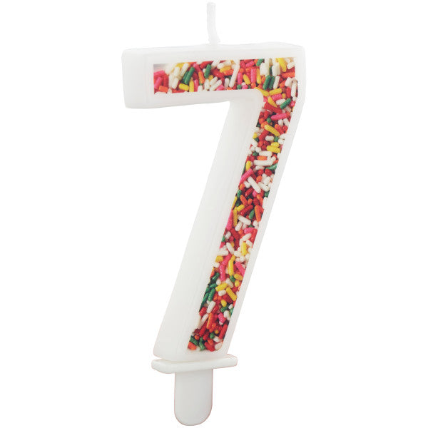 Wilton Sprinkle on the Birthday Fun Number 7 Birthday Candle