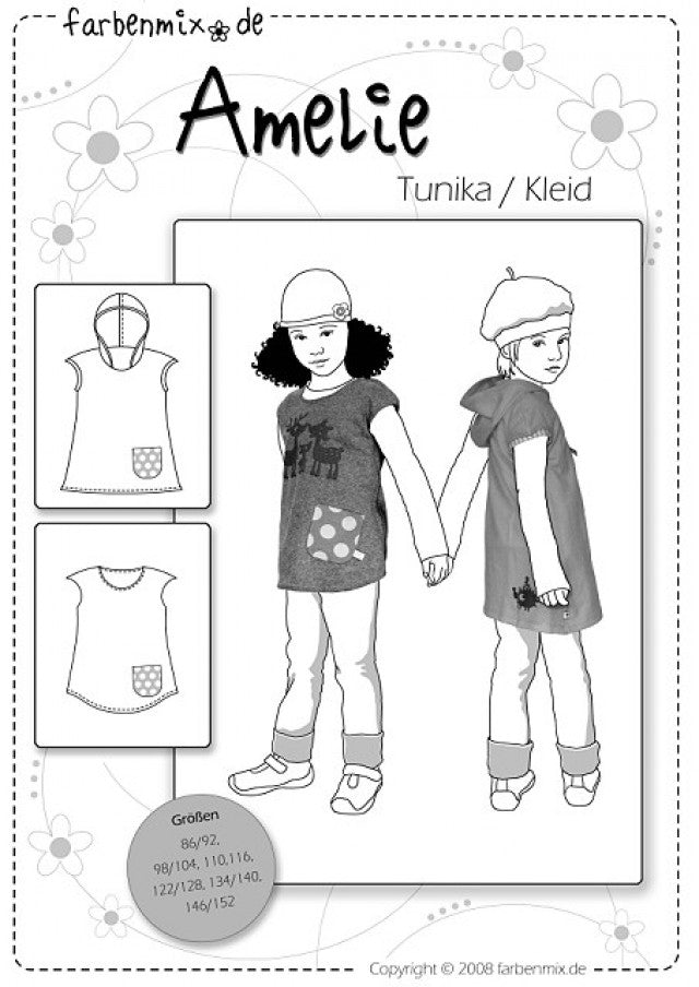 Sewing Pattern Amelie Mod Mini Dress by Farbenmix