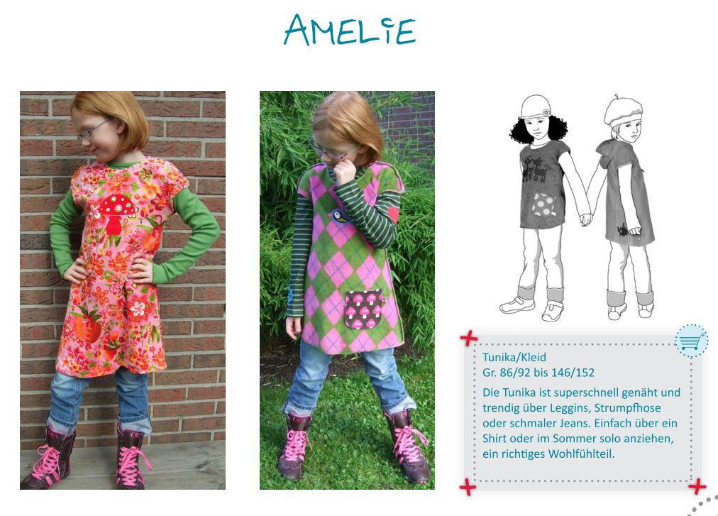 Sewing Pattern Amelie Mod Mini Dress by Farbenmix