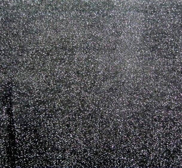 1 yard American Knit Black & Silver Glitter Fabric 58/60" Wide Lightweight Nylon-Polyester Apparel Fabric