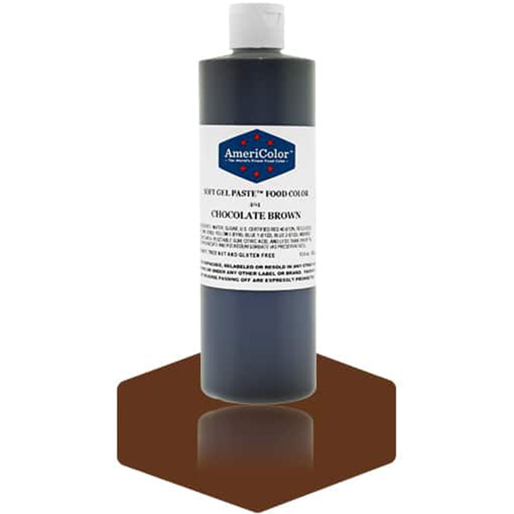Americolor Chocolate Brown Soft Gel Paste Food Coloring, 13.5 oz.