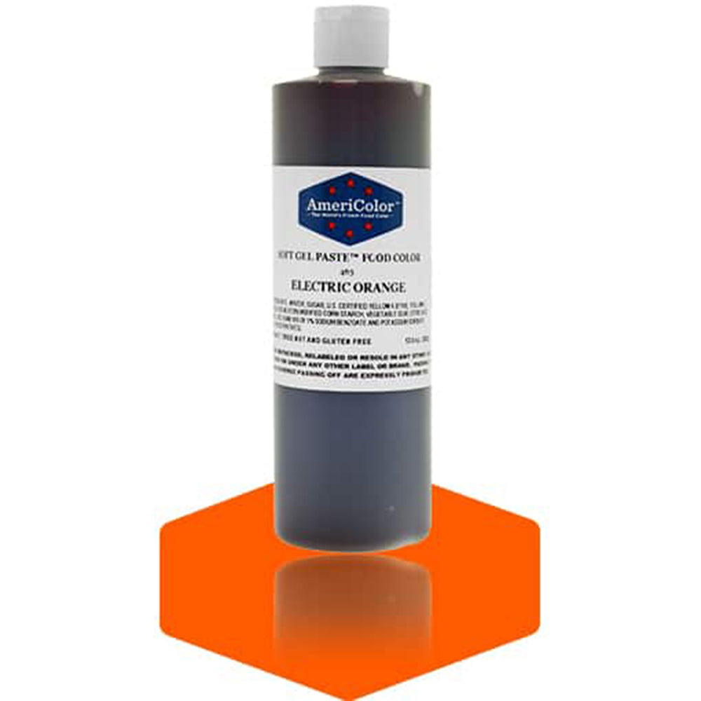 Americolor Electric Orange Soft Gel Paste Food Coloring, 13.5 oz.