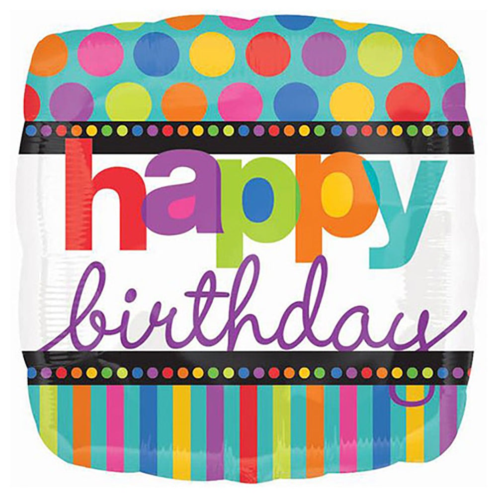 18 Inch Happy Birthday Foil Balloon