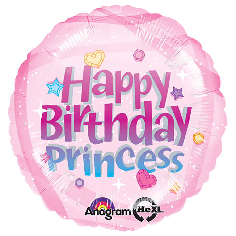 Foil Balloon Happy Birthday Princess 18 Inch
