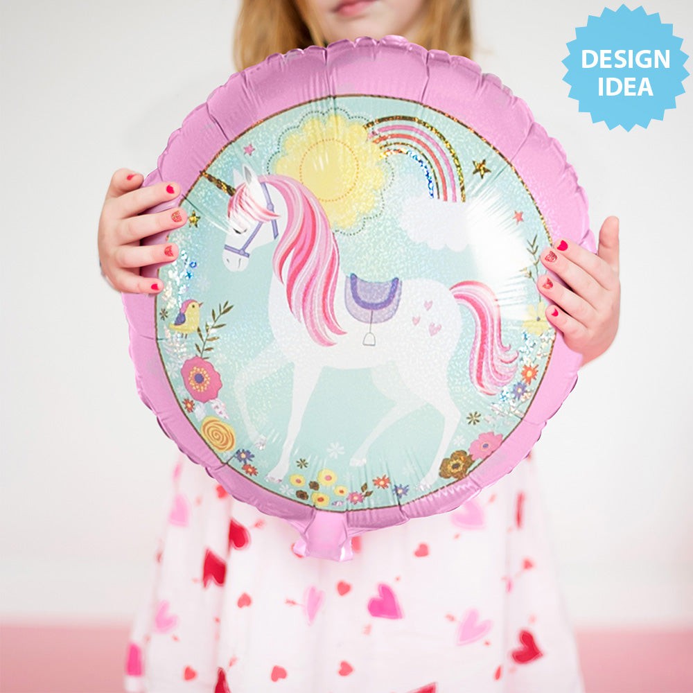 Unicorn Foil Balloon 18 Inch Holographic