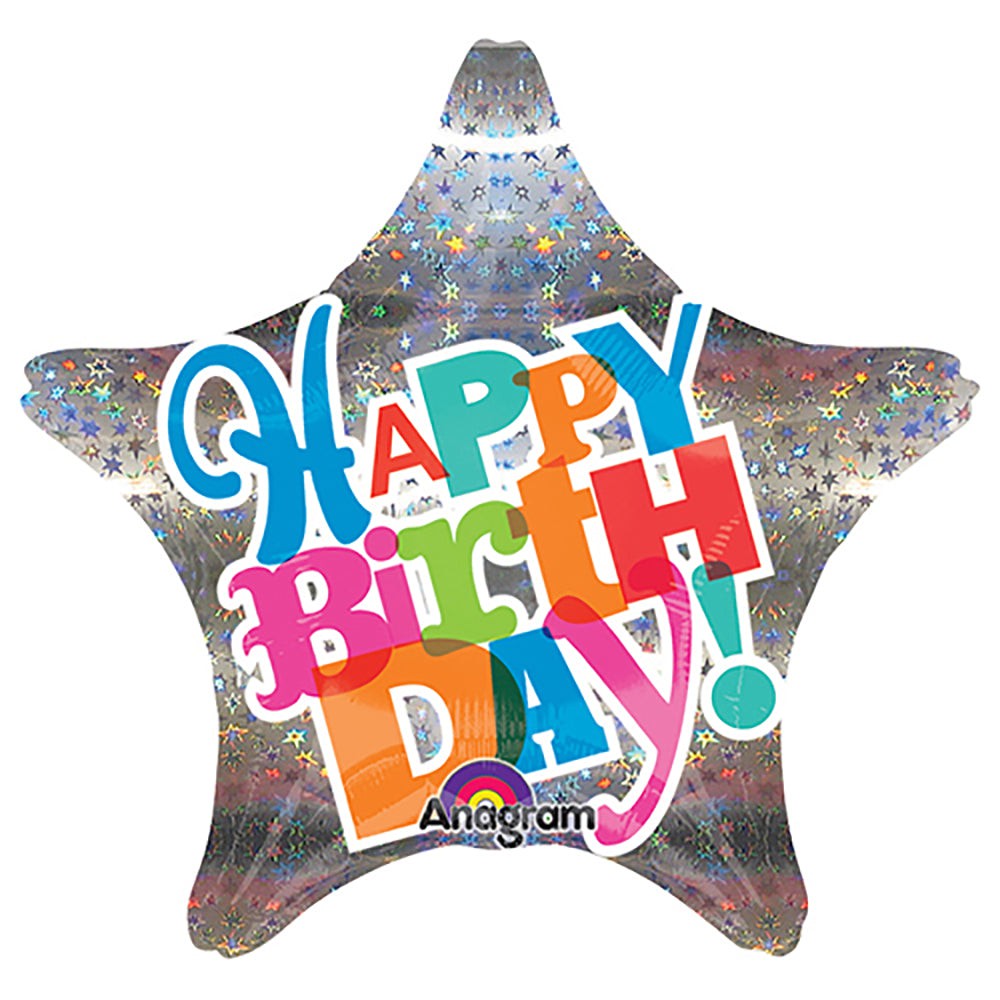 Birthday Foil Balloon 19 Inch Bright Type Sparkle