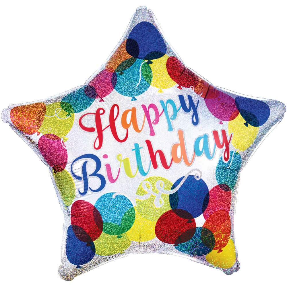 Foil Balloon Happy Birthday Sparkle 19 Inch