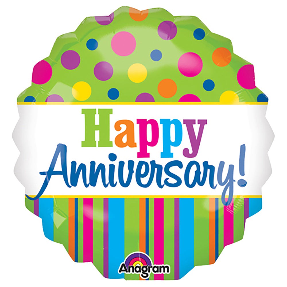 Anniversary Foil Balloon 28 Inch Bright