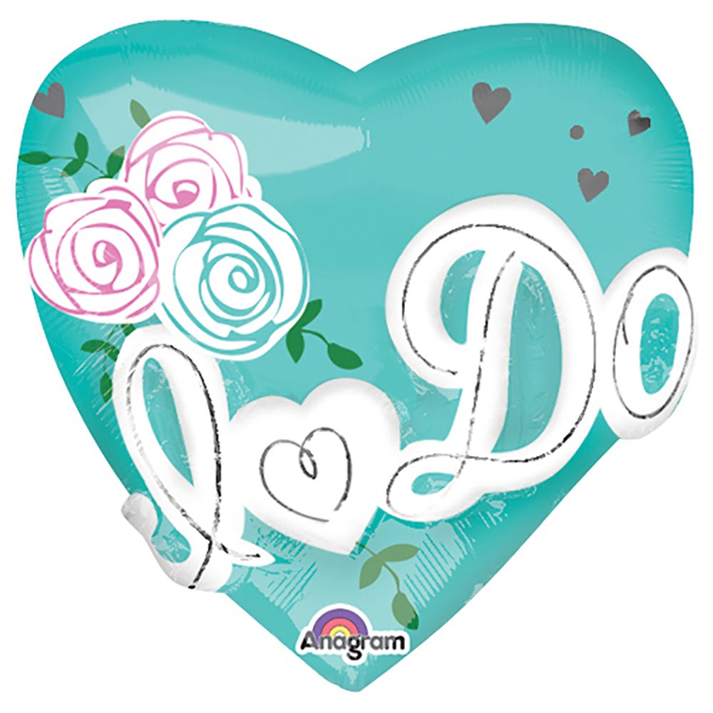 Foil Balloon 28 Inch I Do Heart Tiffany Blue