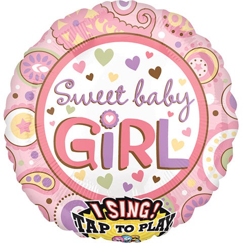Foil Balloon Sweet Baby Girl Sing-A-Tune
