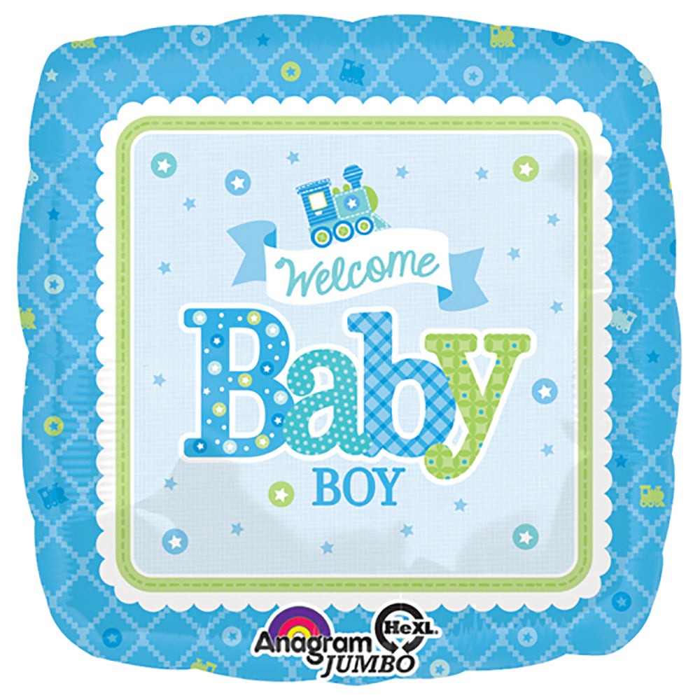 Baby Boy Train Foil Balloon 28 Inch