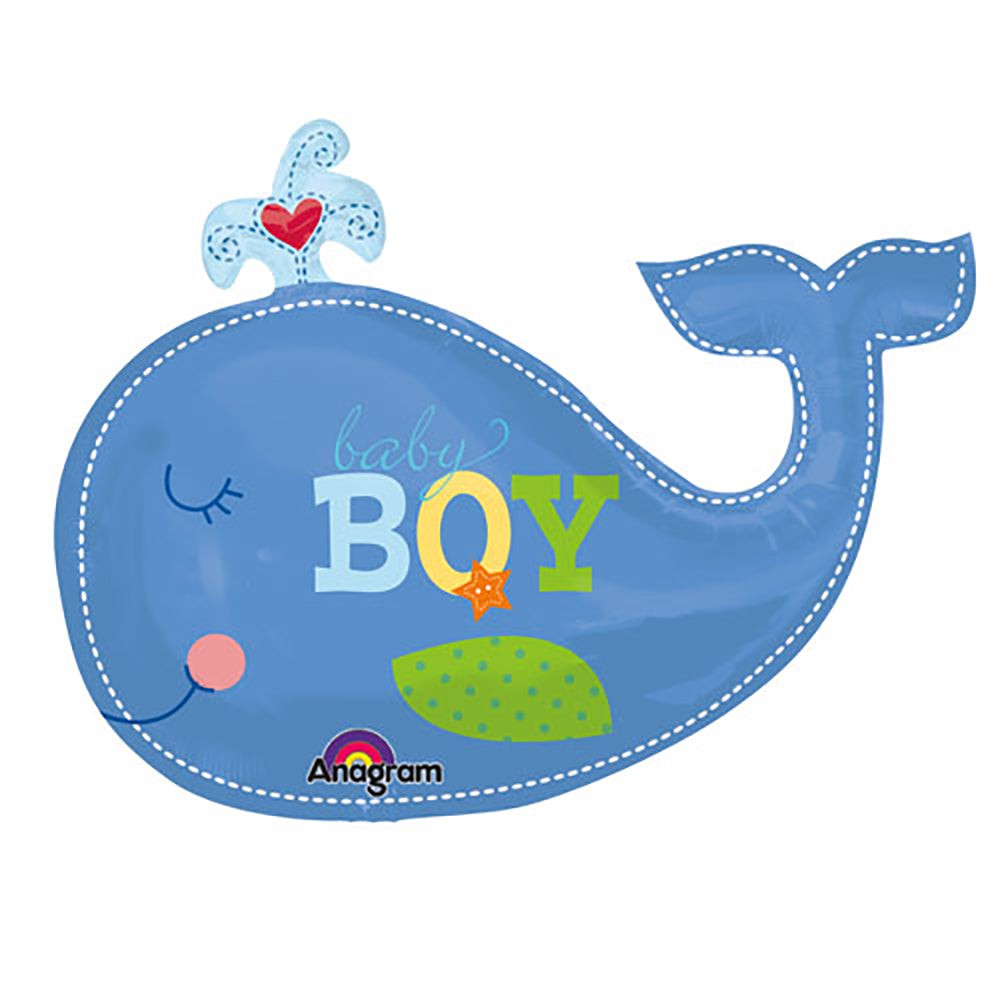 Baby Boy Whale Foil Balloon