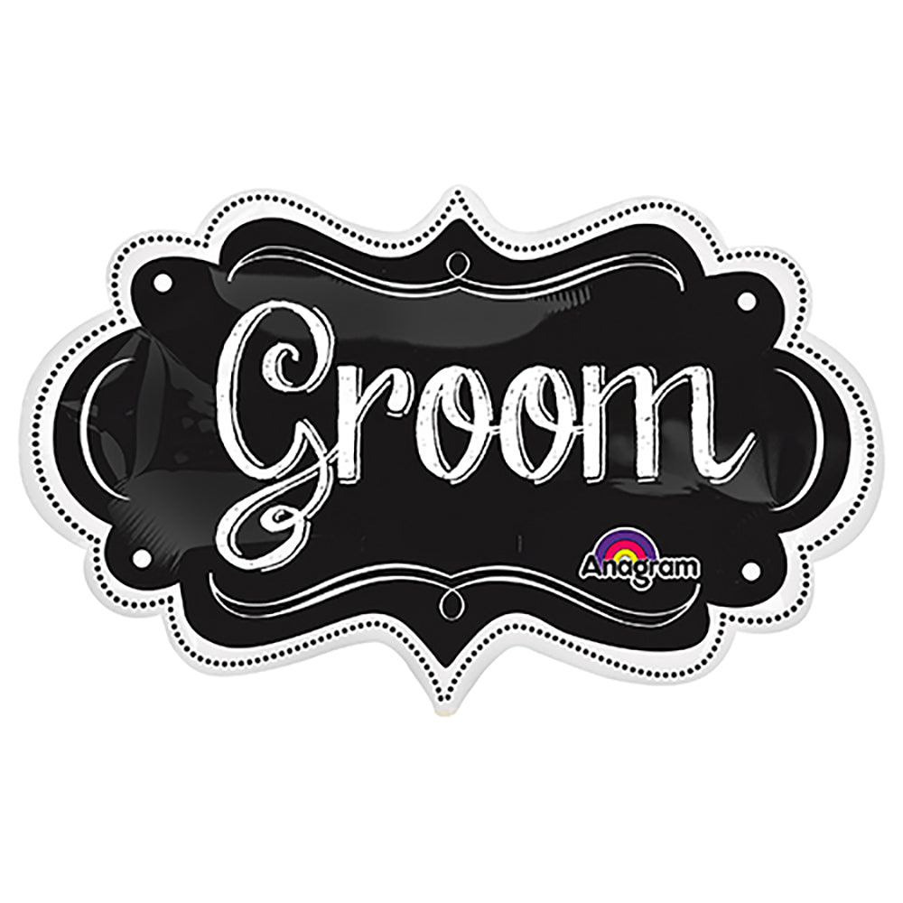 Foil Balloon Groom Chalkboard Marquee 34 Inch