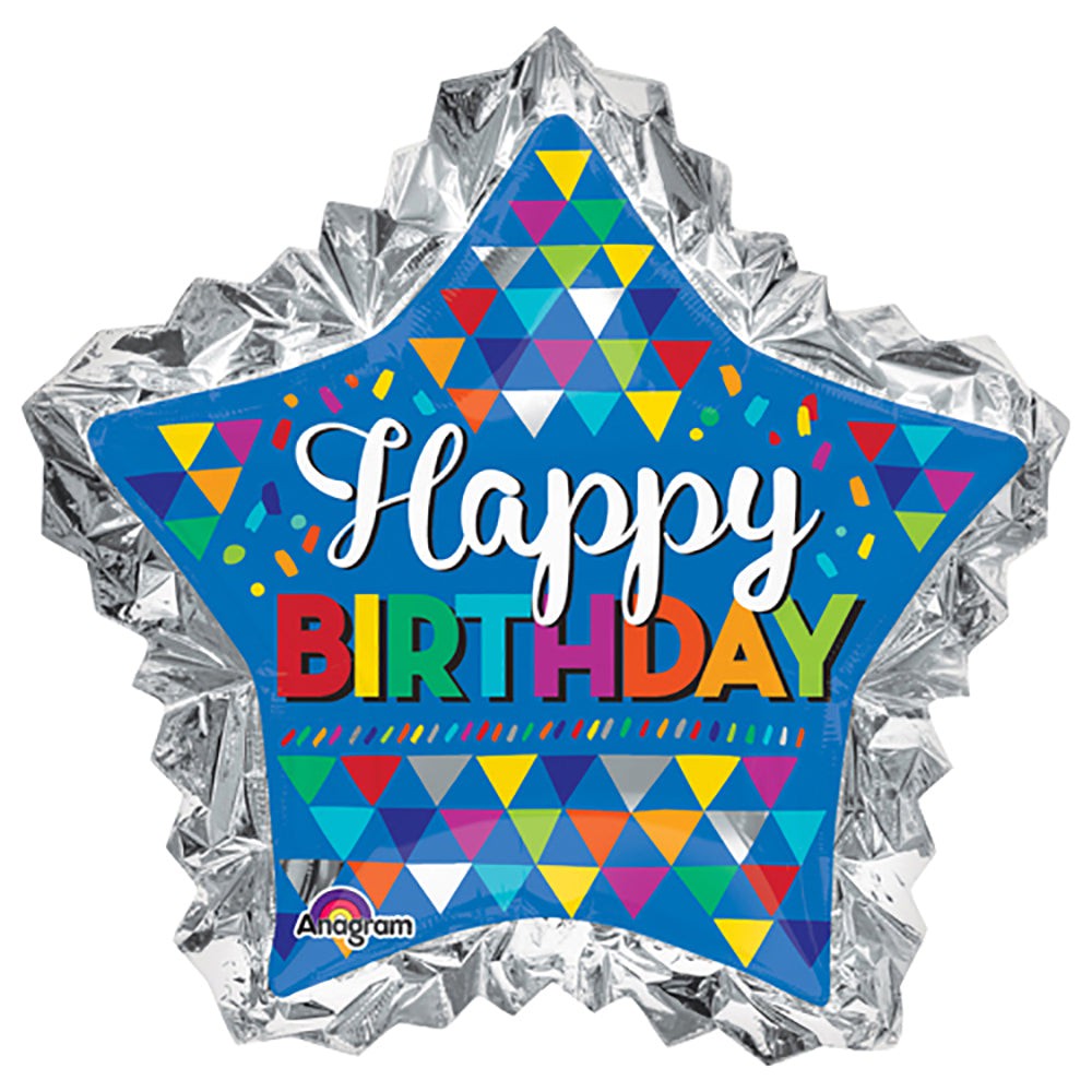 Foil Balloon Happy Birthday Primary Sketchy Patterns