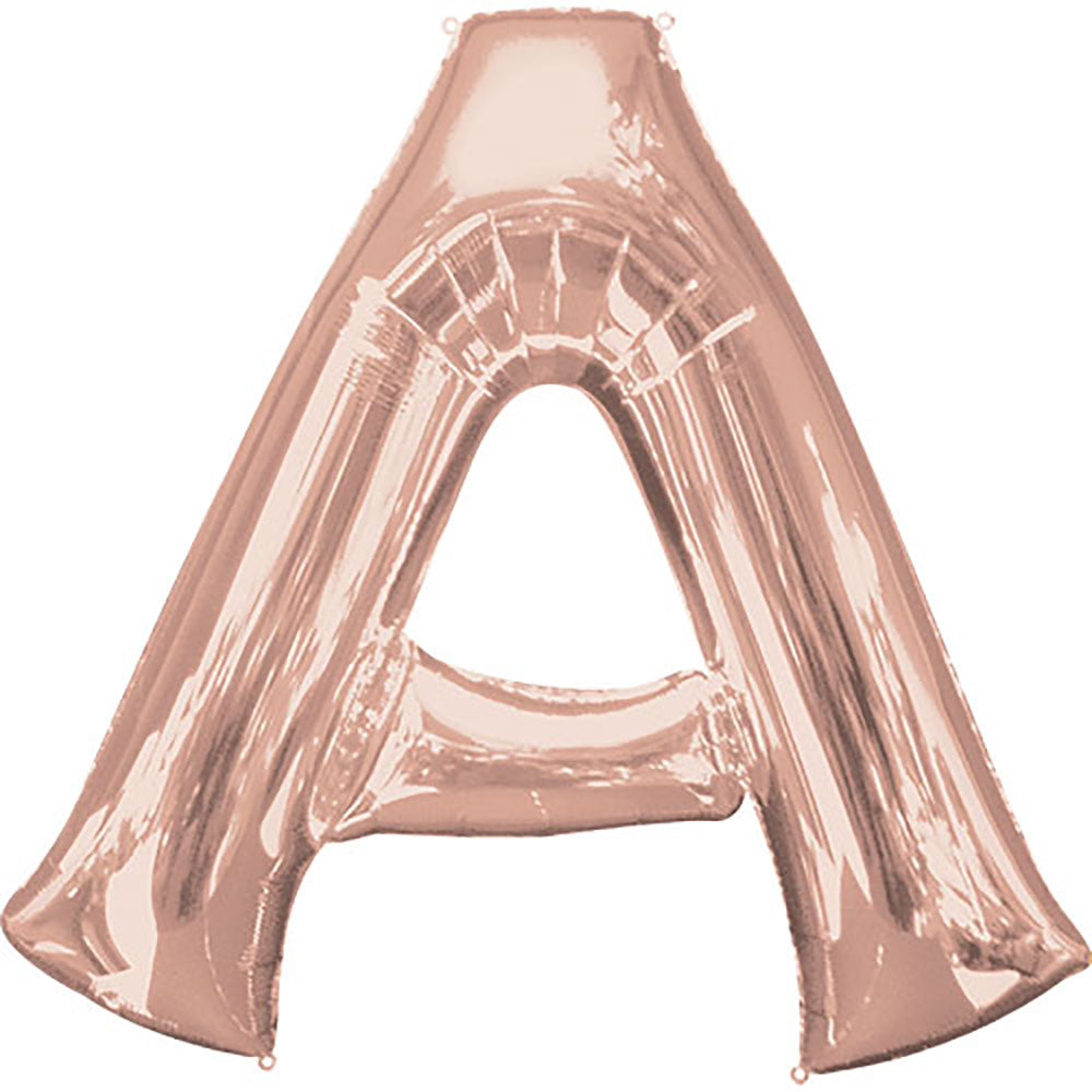 Foil Balloon Letter A Rose Gold 34 Inch