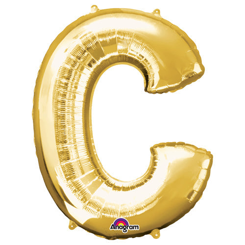 Foil Balloon 34 Inch Letter C Gold
