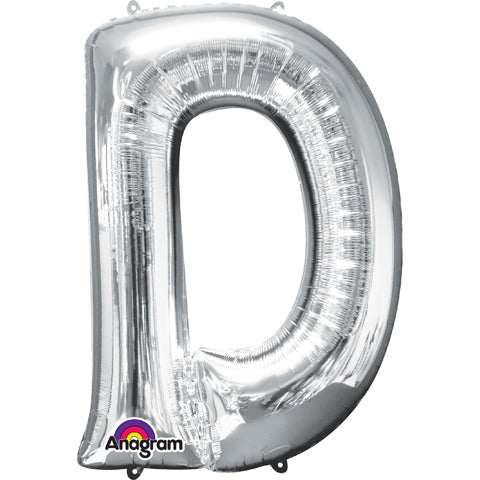 Foil Balloon Letter D Silver 34 Inch