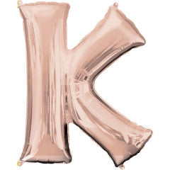 Foil Letter K Balloon Rose Gold
