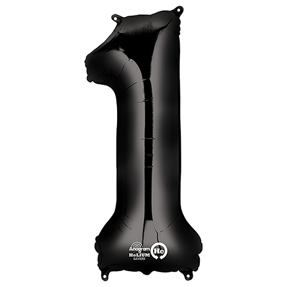 Foil Balloon Number 1 Black