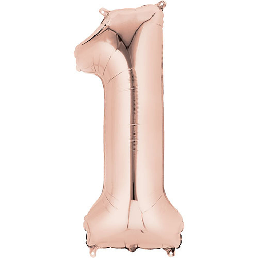 Foil Balloon Girls Rose Gold Number 1