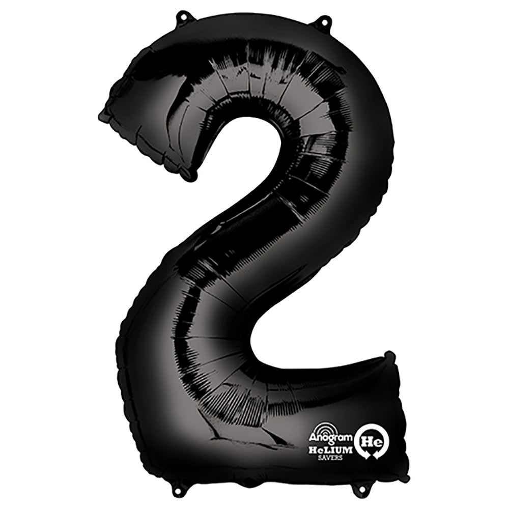 Foil Balloon 34 Inch Number 2 Black