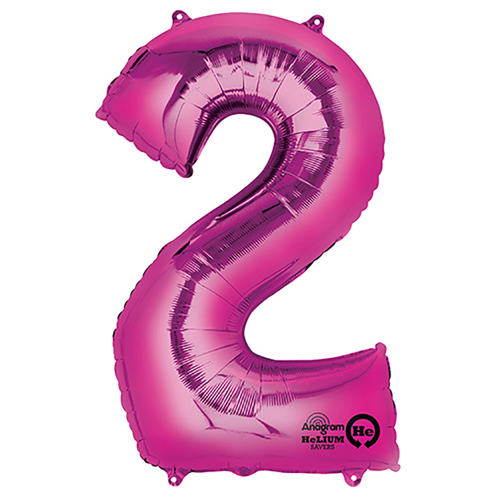 Pink Foil Number 2 Balloon