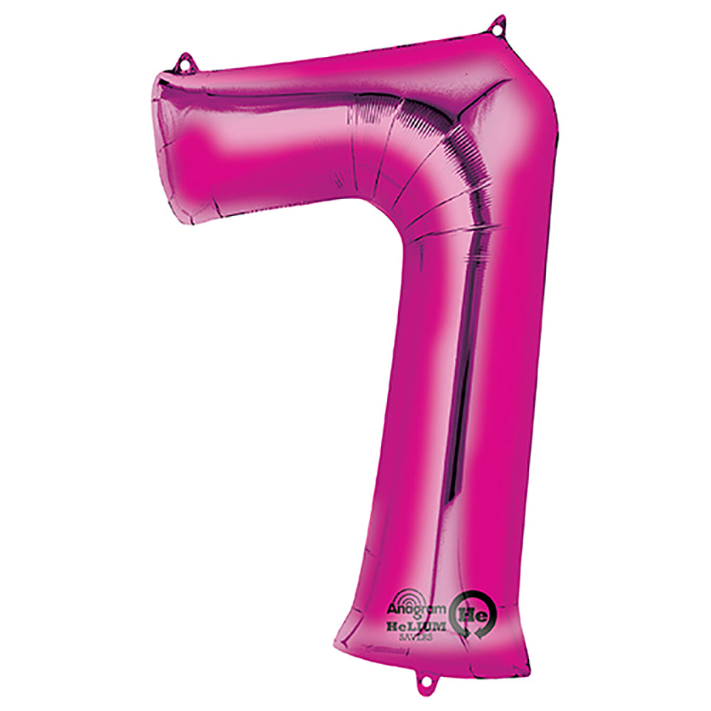 Pink Foil Number 7 Balloon