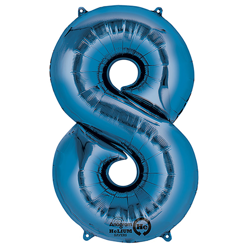 Blue Foil Number 8 Balloon