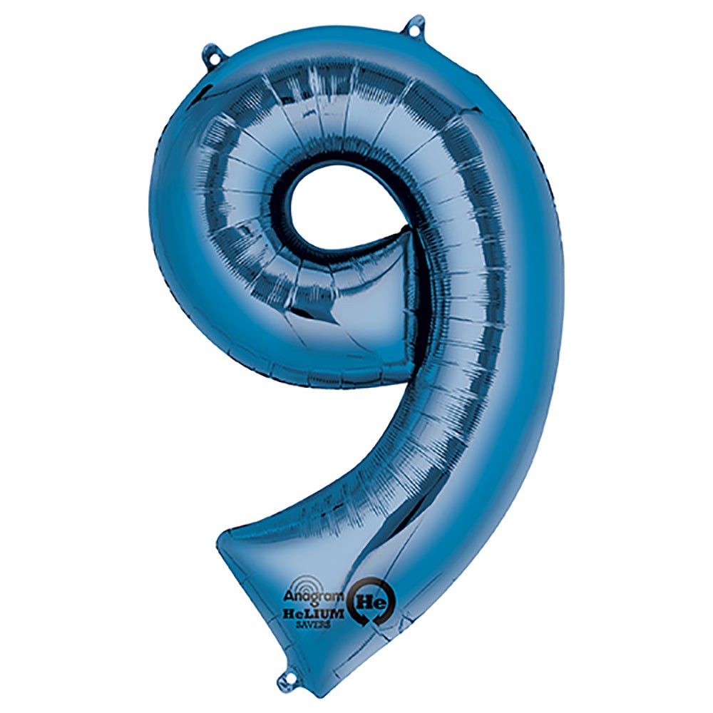 Foil Balloon Number 9 Blue