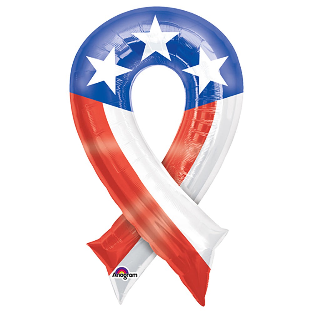 Anagram 36 Inch Patriotic Ribbon Foil Balloon Helium or Air Fill Party Decoration