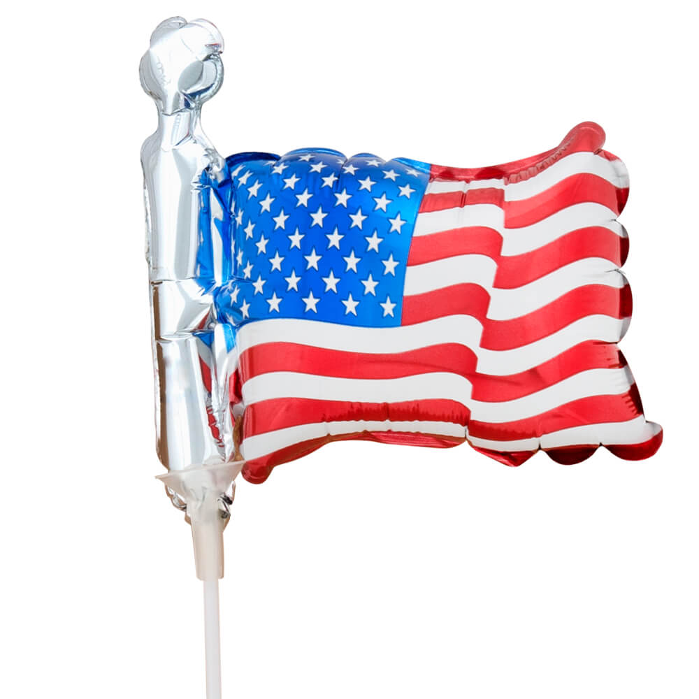 Anagram American Flag Mini Shape Air Fill Only Balloon for Patriotic Party Centerpieces Decor