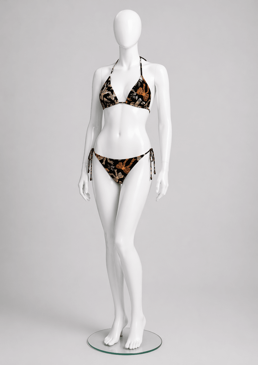 Printed Spandex Animal Bows Black or Beige