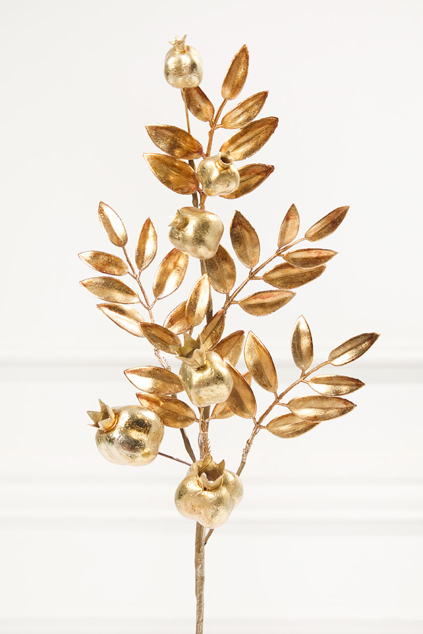 26" Antique Gold Metallic Pomegranate Stem